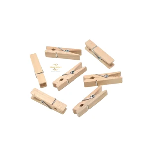 Custom Logo Bamboo Clips Eco Friendly Natural Wooden Clothespins for Laundry Clothes and Bag Sealing