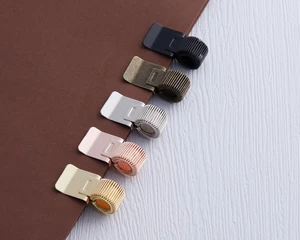 Wholesale Direct Source Custom Logo Metal Pen Clip Adjustable Elastic Spring Pen Holder No MOQ Free Design For Notebook Pocket