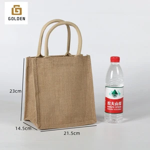 Golden China Manufacturer's Eco-Friendly Linen Travel Jute Pouch Bag Trending Leopard Pattern Cosmetic Bag With Logo