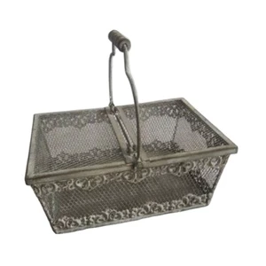 Antique Round Iron Mesh Metal Basket
