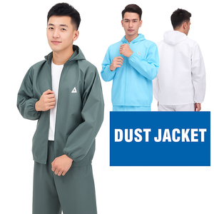 SS Two-Piece Disposable Anti-Static Waterproof Hooded Protective Dustproof Suit for Laboratory and Industrial Use