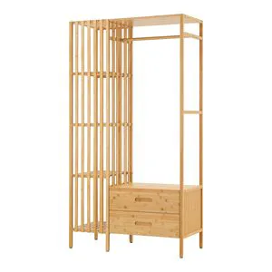 Coat Rack with 2 Drawers 4 Storage Compartments for Entryway