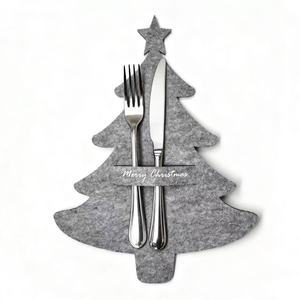 New Arrival Cotton Christmas Tree-Shaped Cutlery Storage Table Decoration for Christmas