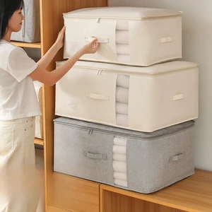 New Advanced Waterproof Dust-Proof Foldable Closet Organizer with Lid, Thickened Handheld Storage Bag for Clothes