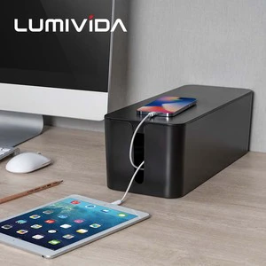 40.6x15.6x13.4cm Large Size Storage Cable Cover Management Box Desktop Power Cord Organizer Plastic Wire Hider for Home Office