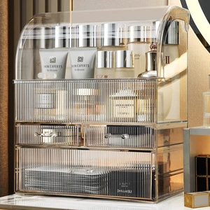 Modern Acrylic Transparent Cosmetics Storage Box Advanced Skin Care Desktop Storage Rack Household Supplies