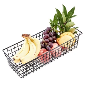 Simple Stylish Rectangle Stainless Steel Eco-Friendly Art Wire Basket for Home Office Stationery & Food Storage
