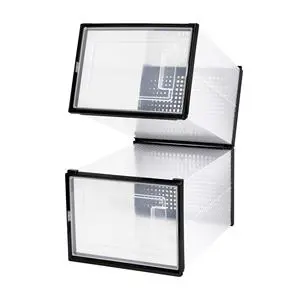 4 Pcs Easy Assembly Foldable Plastic Shoe Box Drawer Type Transparent Household Save Space Storage Shoe Boxes