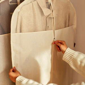 Luxury Nonwoven Breathable Fashionable Clothing Dust Cover Wardrobe Hanging Storage Bag Suit Coat Dress Dustproof Garment Bag