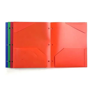Hot Sale Multicolor Double Pocket File Folders American Style PP Paper Storage Bag Clip for Office Learning Multicolor PP Paper