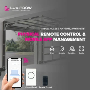 Luvindow Modern Minimalist Design Exterior Aluminum Garage Door Impact Proof Glass Garage Door For Homes