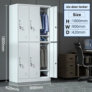 Steel Locker Storage Cabinet With 6 Doors, 72