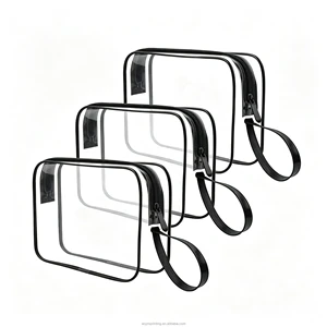 Custom Logo Wholesale Transparent Waterproof PVC Bathroom Storage Bag Toiletry Storage Bag for Makeup Bathroom