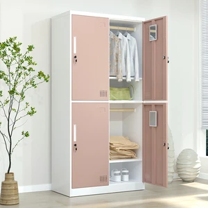 Customized Metal Locker Gym Clothes Storage Steel 4 Doors Bedroom Swimming Pool Vertical Steel Locker