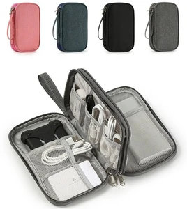 Travel Cable Organizer Portable Pouch Electronic Accessories Carry Case Double Layers Storage Bag for Cord Charger