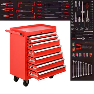 7 Drawer 300kg Heavy Duty Workshop Tool Storage Cabinet Metal Lockable Waterproof OEM Garage Organization