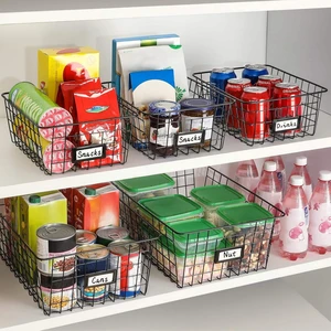 SenErShuo Sustainable Single Tier Cast Iron Wire Baskets with 6L Capacity for Spice Tool Storage & Kitchen Organization