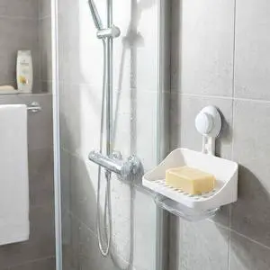OEM Suction Cup Silicone Soap Holder Wall Mounted Self Draining Non-Slip Shower Soap Tray Quick Dry Bathroom Kitchen Organizer