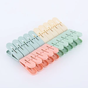 Hot Sale PP Clothes Pegs Colorful Laundry Pins with Stripes Strong Grip Clips for Socks T Shirts Handkerchief Towel