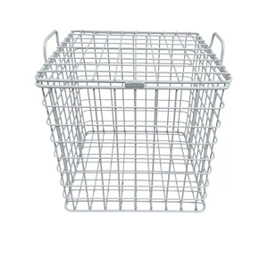 Wire Storage Basket with Handles and Lid