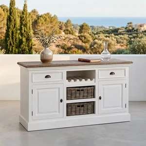 Moala Hore Solid Teak Wooden Chest Dresser 7 Drawers Stylish Farmhouse Minimalist Apartment Bedroom Living Room Storage Cabinet
