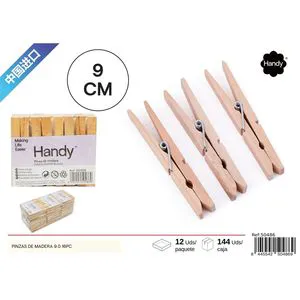 16-Piece Set Wooden Clothespins Metal Cloth Cleaning Accessories for Clothing and Bags