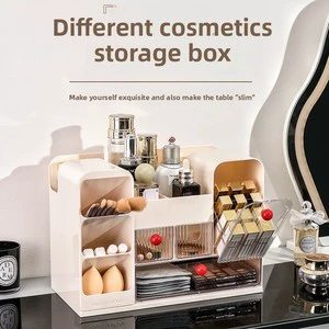 Cosmetic Organizer Home Vanity Unit High-end Large-capacity Multi-functional Tiered Storage Rack Lipsticks Skincare Plastic
