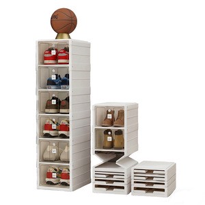 Free Installation Transparent Shoebox New Design Foldable Shoe Cabinet Office Organizer Plastic Storage Box Injection Technics