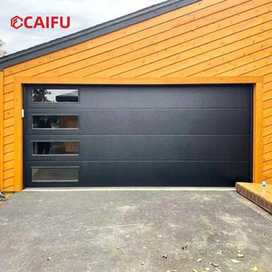 Electric Roll Up Garage Door Aluminum Sectional Automatic Overhead Black Doors Custom For Homes Houses Commercial