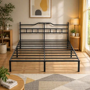 Hot Sale Popular Bedside With Lights Iron Frame Bed With Storage Box American Standard Socket Power Box