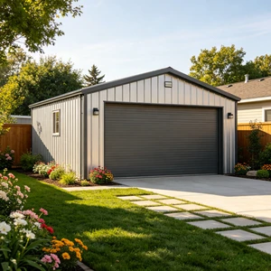 Prefabricated Economical Small Steel Structure Garage Warehouse Outdoor Multi-use Storage Shelter For Yard