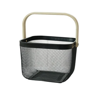 Storage Basket Barbed Wire Fruit Basket Hollowed-out Picnic Wrought Iron Hand-held Storage Basket