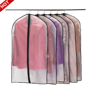 Wholesale Multifunctional Foldable Plastic Storage Wardrobe Clear Fabric Suit Garment Bag Dust-Proof Hanging Clothes Protectors