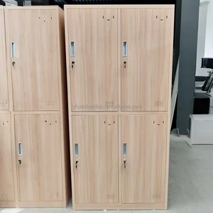 Key Lock & Electronic Lock 4-Door Assembled Modern Steel Locker with Rust Resistant Storage Cabinet