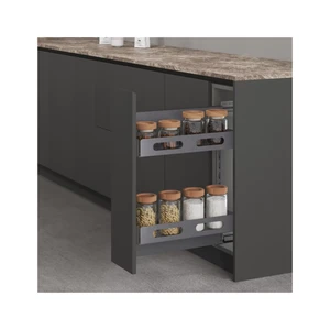 TKK Modern Kitchen Cabinet Accessory Soft Closing Two-Layer Pull Storage Wire Basket Drawer Organizers for Seasoning Baskets