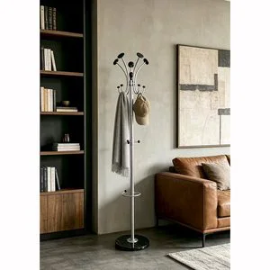 Standing Foldable Metal Coat Rack-Space-Saving for Bathroom Gym Warehouse Use