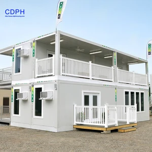 40Ft 20Ft Foldable Steel Prefabricated Houses Storage Sheds Container Warehouse Shop Office Hotel Workshop Mall Use Villa