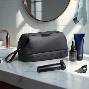 Royal Fair Custom Waterproof Wash Bag Men's Medium Capacity Frosted Oxford Design Logo Printed Plain Toilet Bag Dopp Kit Men
