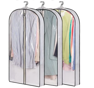 Custom Best Non Woven PVC Garment Cover Waterproof and Dustproof Clothes Dust Cover Transparent PEVA Garment Bag
