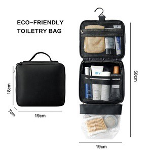 2 in 1 Eco-friendly Travel Toiletry Bag Foldable Hanging Cosmetic Makeup Organizer with Detachable TPU Pouch