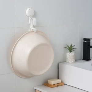 Drill-free Washbasin Rack With Suction Cup Washbowl Holder Wall Mounted Plastic Storage Hanger Organizer For Bathroom Kitchen