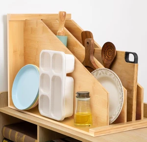 Eco Friendly Bamboo Cabinet Tray Dividers with Flexible Design and Glossy Finish for Organizing Cabinets