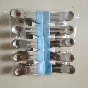 Non Marking Drying Clip Plastic Coating Galvanized Windproof Clothes Drying Fixed Clip Household Single Hanger Small Clip