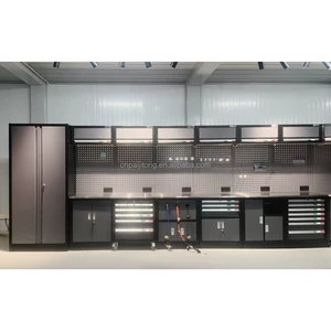 PJT Cabinet Garage Tool Cabinet OEM Workbench Drawer Workstation Cabinet System Metal Mobile Tool Trolley Modular 72Inch Tool