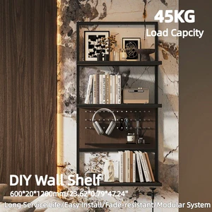 Popular Simple Modern Indoor Storage Rack Display Shelf Living Room Wall Mounted Storage Mount Organizer Wall Shelf