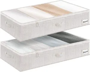 Modern Under-the-Bed Storage Box Large Foldable Fabric Quilt & Clothing Wardrobe Organizer Convenient Organizing Bag