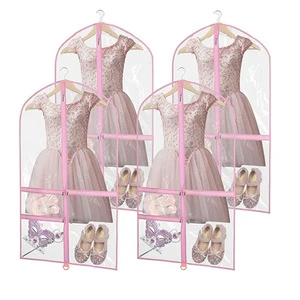 Manufacturers Spot Wholesale Transparent PVC Children's Clothing Dust Bag Multiple Pockets Dance Group Dust Cover Suit Cover