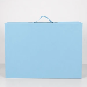 Foldable Magnetic Gift Box With Handle Custom Logo Flat Pack Cardboard Packaging For Clothes Shoes Garment Retail Present Box