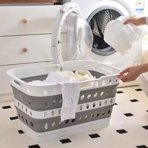 Foldable Laundry Basket With Stand Large Capacity Dirty Clothes Storage Bin Space Saving Plastic Hamper For Home & Bathroom