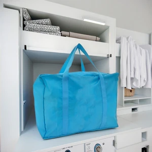 2025 Popular Easy Carry 420D Strong Polyester Clear Pockets Handle Storage Zipper Closure Tote For Laundry Clear PVC Pocket Bag
